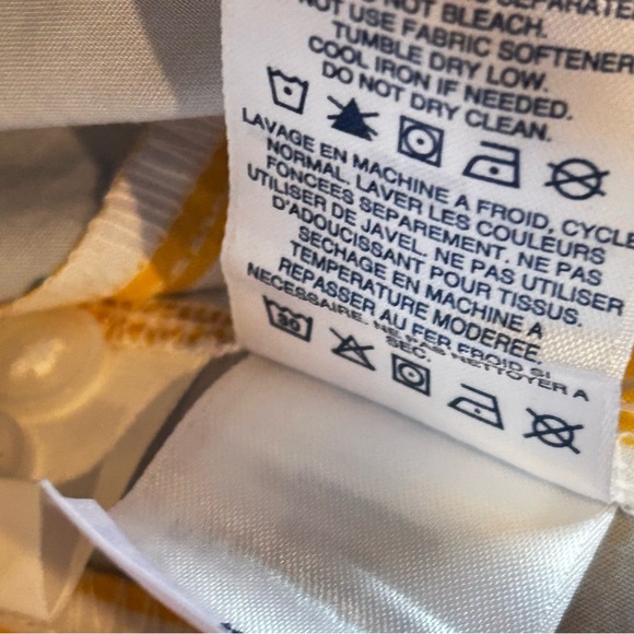 Lands End 100% Cotton Patchwork Button Front Long Sleeve Belted Small pockets - Picture 9 of 16